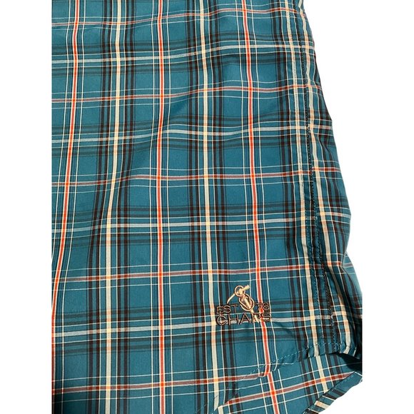 Chaps Long Sleeve Men’s Large Blue with Navy, Orange White Small Stripes - Picture 3 of 9